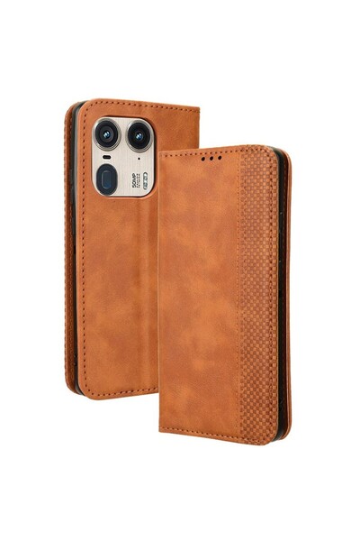 sscase Retro Θήκη Βιβλίο Brown (Motorola Edge 50 Ultra 5G)