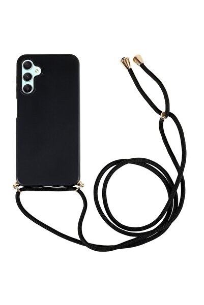 sscase Wheat Straw Θήκη Σιλικόνης με Λουράκι Black (Samsung Galaxy A36 5G)