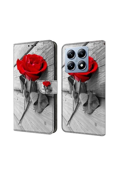 sscase Colored Drawing Θήκη Πορτοφόλι Rose (Xiaomi 14T Pro 5G)