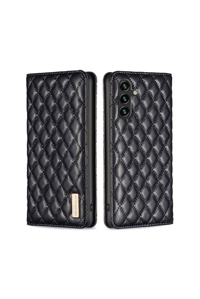 sscase Puff Rhombus Θήκη Βιβλίο Black (Samsung Galaxy A55 5G)