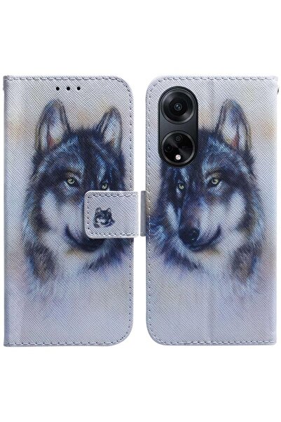 sscase Coloured Drawing Θήκη Πορτοφόλι White Wolf (Oppo A98)