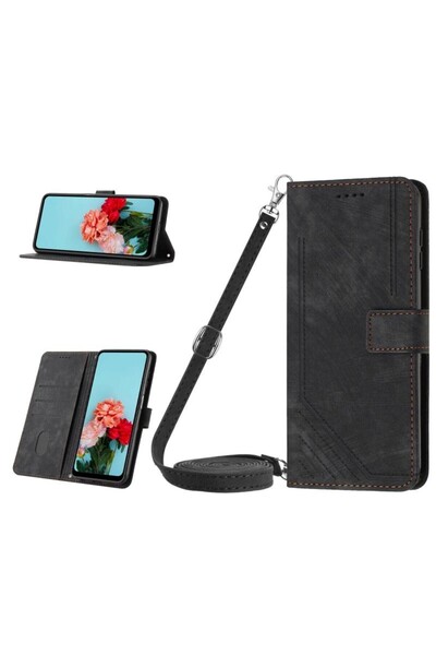 sscase Stripe Pattern Θήκη Πορτοφόλι με Λουράκι Black (Realme 11 Pro 5G / 11 ...