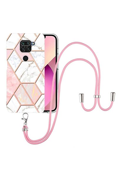 sscase Electroplating Marble Σκληρή Θήκη με Λουράκι Pink White (Xiaomi Redmi ...