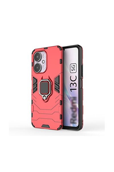 sscase Magnetic Ring Σκληρή Θήκη με Δαχτυλίδι Red (Xiaomi Redmi 13C/Poco C65)