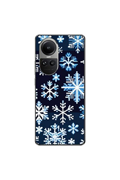 OEM Θήκη συμβατή με Oppo Reno10 5G Σιλικόνης TPU με σχέδιο Pixel Art Νιφάδες ...