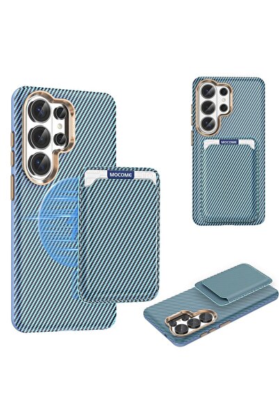 sscase Carbon Fiber Σκληρή Θήκη με Αποσπώμενη Θήκη για Κάρτα Light Blue (Sams...