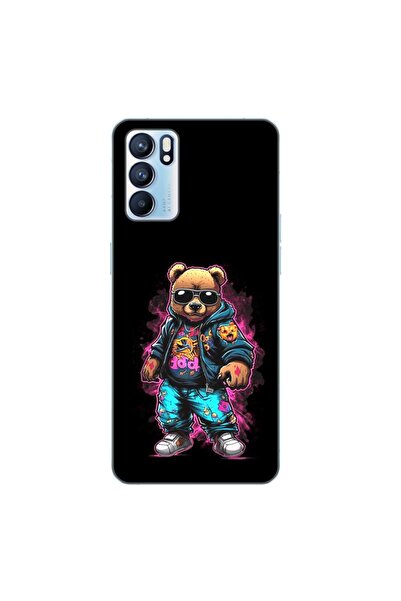 OEM Θήκη συμβατή με Oppo Reno6 5G Σιλικόνης Gel TPU με σχέδιο Αρκούδας, Μαύρο...