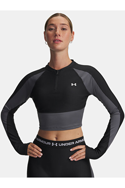 Under Armour Tricou de damă UA HG Rib 1/4 Zip-BLK