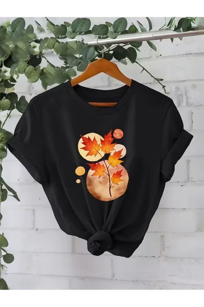 puolikuu Unisex Comfortable Fit Tshirt with Ribbon and Double Print