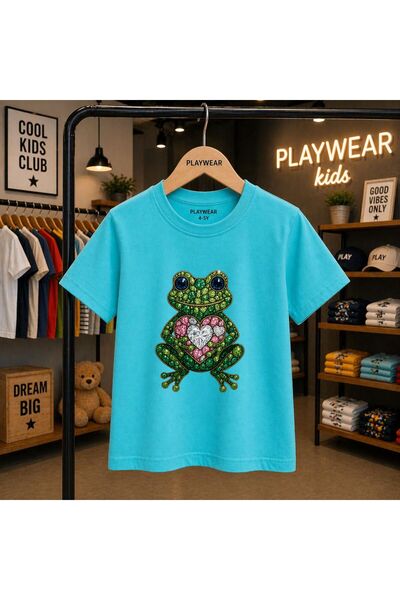 playwear تي شيرت للأطفال مطبوع عليه ضفدع ماسي 100% للجنسين من 5 إلى 6 -7 8-9 ...