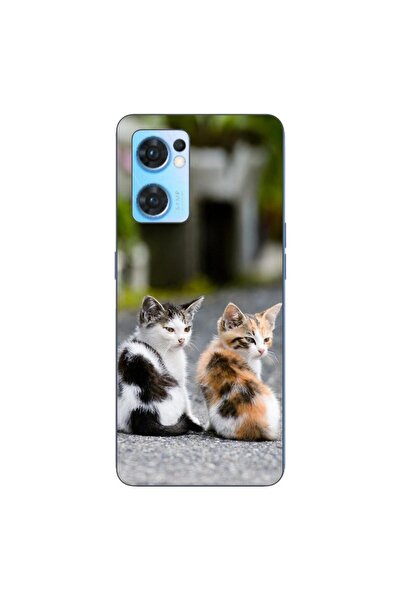 OEM Калъф, съвместим с Oppo Reno7 5G, силиконов гел TPU, с шарка на котенца