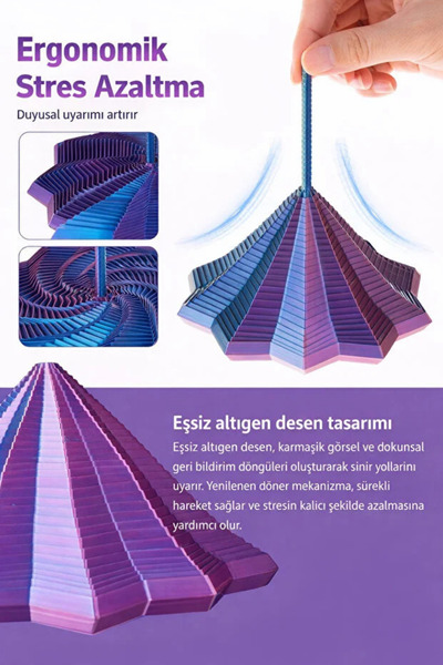 UĞURDAN Hipnotik Spiral Stres Çarkı – Duyusal Anti Stres Fidget Oyuncak Optik...