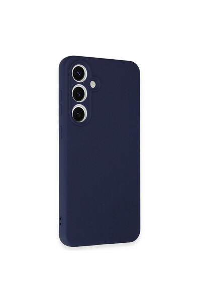 Generic Brand حافظة Galaxy S24 FE نانو من الداخل مخمل سيليكون - أزرق داكن
