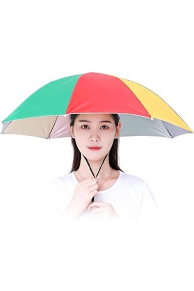 DAMUR Head Umbrella, 69 cm Diameter, Adjustable Head Cord, UV/Rain Protection...