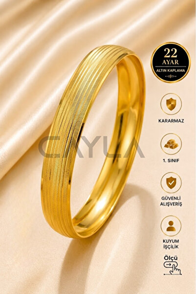 Çayla Kadın 22 Ayar Altın Kaplama 1.2 cm Trabzon Bilezik - 1. Sınıf Kuyum İşç...