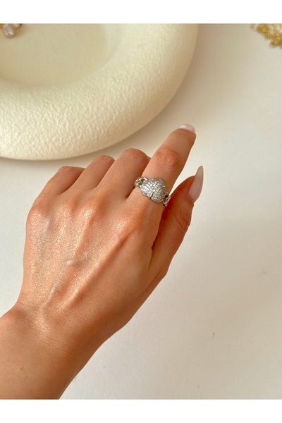 YOUES JEWELRY خاتم نسائي فاخر من الفولاذ مرصع بالأحجار