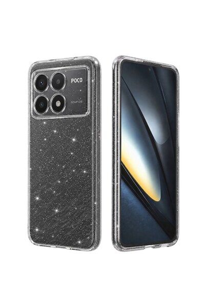 DAMUR Husă Glitter Spark pentru Xiaomi Poco F6 Pro, Silicon Flexibil, Design ...