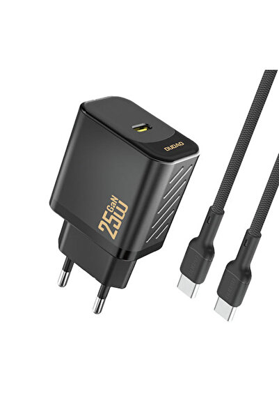 DUDAO Φορτιστής GaN με Θύρα USB-C και Καλώδιο USB-C - USB-C, 25W Power Delive...