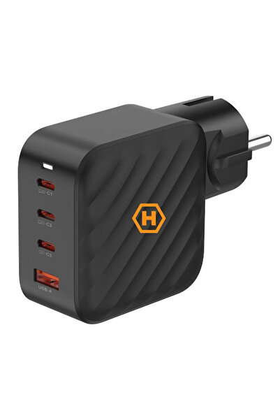 Hammer Φορτιστής χωρίς καλώδιο GaN με θύρα USB-A και 3 θύρες USB-C, Παροχή ισ...