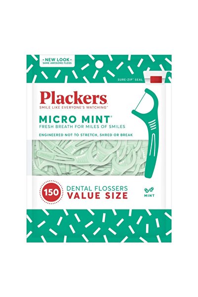 Plackers Set de ață dentară, Plackers, Micro Mint, tip scobitoare, 150 buc.