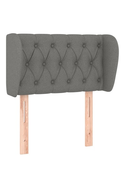 vidaxl Dark grey headboard with wings 83x23x78/88 cm textile