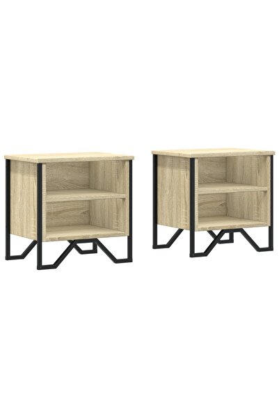 vidaxl Noptiere, 2 buc., stejar Sonoma, 40x30x40 cm, lemn prelucrat