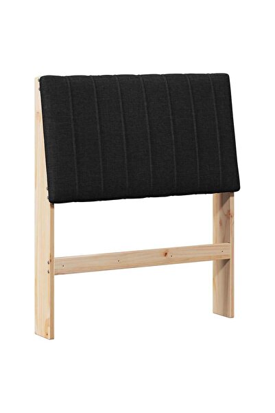 vidaxl Upholstered headboard Black 75 cm Solid pine wood