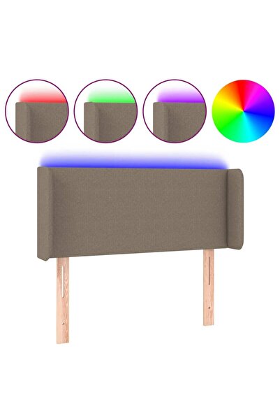 vidaxl Tăblie de pat cu LED, gri taupe, 93x16x78/88 cm, textil