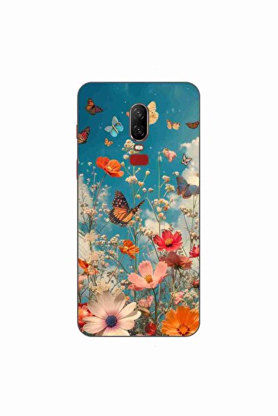 OEM Θήκη συμβατή με OnePlus 6 από σιλικόνη gel TPU με σχέδιο λουλουδιών και π...