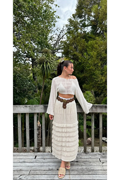 MARLİNG Openwork Perforated Beach Skirt
