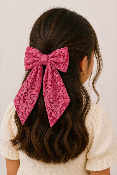 MakeWell Girls' Teen Adult Lace Bow Hair Clip Large Size Clip-On Stylish Hair...