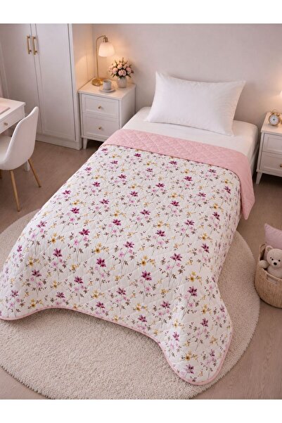 meressa home Kapitone Pamuklu Tek Kişilik Çok Amaçlı Yatak Örtüsü/Pike