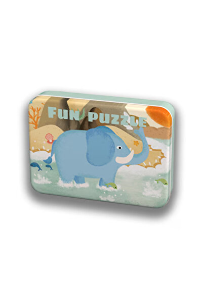 Ileana Prodexim Wooden Puzzle in Metal Box: Jungle Animals