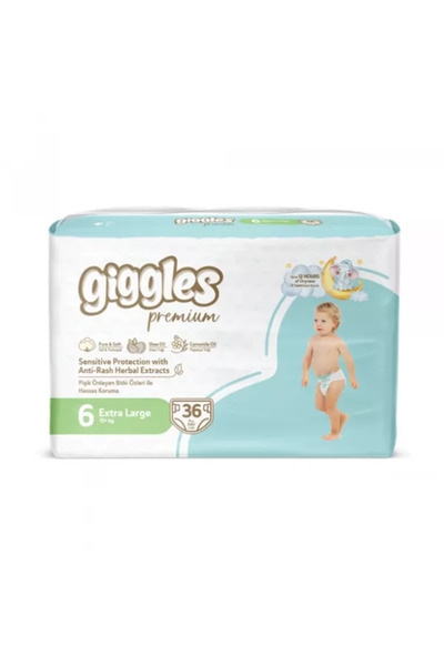 giggles Scutece copii cu benzi laterale Premium, Extra Large, 15+ kg, 36 bucă...