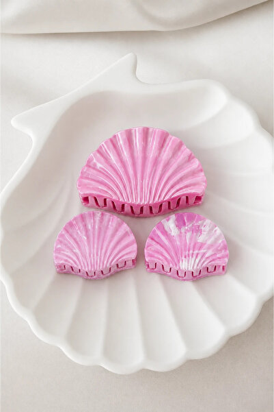 MakeWell Seashell Design Hair Clip – Large Size Hairpin with Pink Effect, Str...