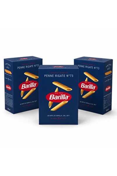 Barilla Set de 3 x Penne Rigate Nr. 73, paste de grâu dur, 500 g/bucată, tota...