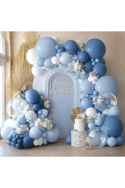 Baloane Vesele Set Arcada Baloane Aniversare Deep Blue & Sky 134 Piese ARC201