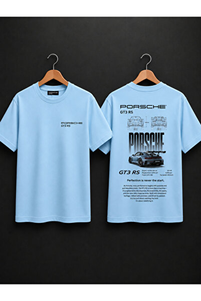 VODEXA Unisex Oversize T-Shirt Porsche Gt3 Printed 100% Cotton T-Shirt Comfor...