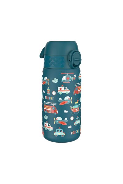 Ion8 Sticlă de apă din oțel inoxidabil pentru copii, 400ml, Vehicule de salvare