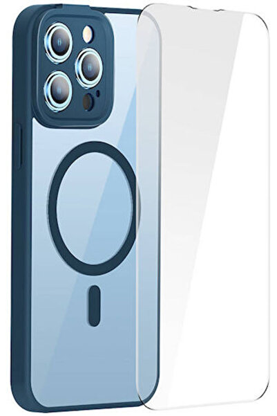 Baseus Πλαστικό Πίσω Κάλυμμα 1.2mm Σετ με Γυαλί Μπλε (iPhone 14 Pro)