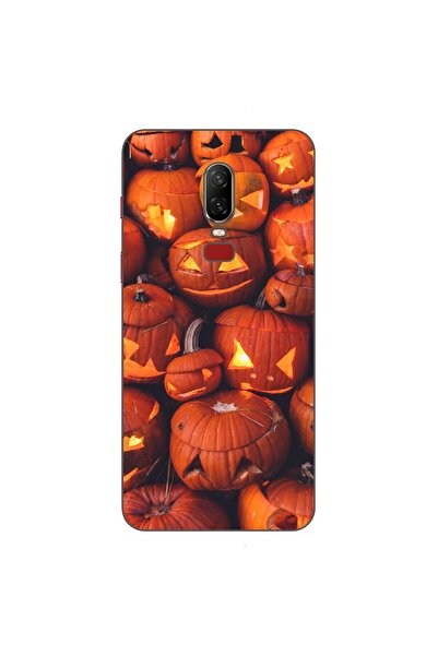 OEM Husa compatibila cu OnePlus 6 Silicon Gel Tpu Model Halloween Dovleci Lum...