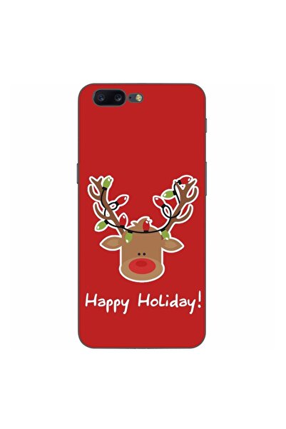OEM Husa compatibila cu OnePlus 5 Silicon Gel Tpu Model Craciun Ren Happy Hol...