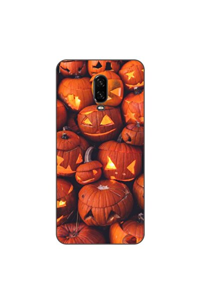 OEM Husa compatibila cu OnePlus 6T Silicon Gel Tpu Model Halloween Dovleci Lu...
