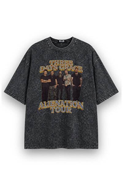 Fuddy Moda Tricou unisex supradimensionat, imprimat cu membrii trupei Three D...