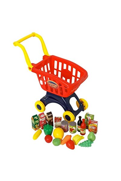 Jumbo Cărucior de supermarket cu alimente, 20 piese