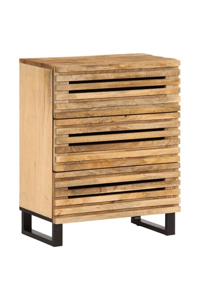 vidaxl Wardrobe, 60x34x75 cm, solid raw mango wood