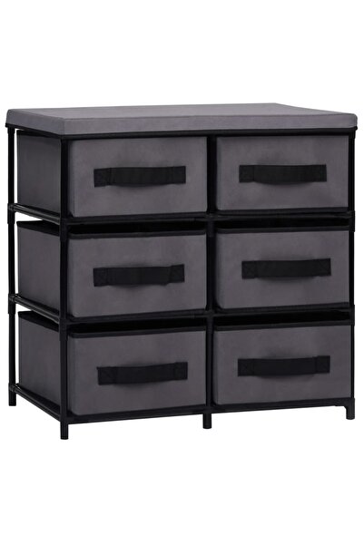 vidaxl Storage cabinet with 6 drawers, gray, 55x29x55 cm, steel