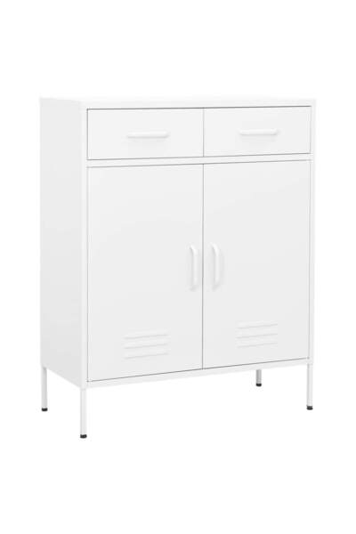 vidaxl Dulap de depozitare, alb, 80x35x101,5 cm, oțel