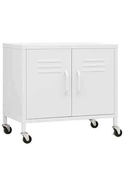 vidaxl Storage cabinet, white, 60x35x56 cm, steel