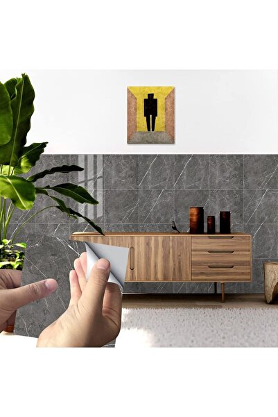 Arabest 8-Piece Marble Tile Stickers,Self-Adhesive Wall Tiles,Vinyl Flooring,...